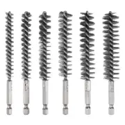 6Pcs Bore Brush Stainless Steel 9mm,11mm,13mm,16mm,17mm,19mm Dia Cleaning Wire