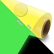 Glow in The Dark Puff Vinyl Rolls - 10 in x 5 Ft 3D Puffy HTV Rolls for T-Shirts, Compatible with Silhouette Cameo or Heat Press Machine , Glow in the dark - Yellow