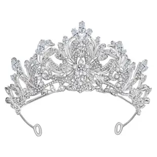 【Jpqueen】新娘宴會宮廷晶水鑽髮飾皇冠(銀色)