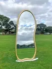 Natural Wooden Pebble Wall Mirror Aesthetic Wall Mirror Decor Accent Mirror