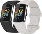 Bakcuby Band for Fitbit Charge 5 Bands, Soft Silicone Watch Strap Replacement...
