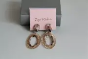 New with Tags Capri Colette 18kt gold plated Pearlescent Resin Oval Drop Earring