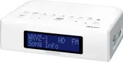 HDR-15 AM/FM Digital Tuning Clock Radio with USB Phone Charging, White