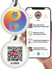 Dog Tags for Pets Silicone QR Code Pet ID Tags for Dogs & Cats Yin Yang L Size