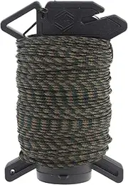 Atwood Rope Ready Rope™ Micro Cord Dispenser 125ft 100lb Test, Camping Gear Survival Tool, Built in Storage, Cutting Blade, Cord Grip, Gear Loop, Made in USA (Woodland)