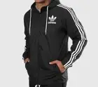 ADIDAS ORIGINALS FIREBIRD BLACK WHITE CALIFORNIA WINDBREAKER HOODED TOP JACKET