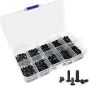 Laptop Screws Kit, 500 PCS Flat Head Universal Computer Micro Screws for Electronics Repair, Laptop Screw Replacement (Black)