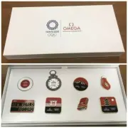 OMEGA Tokyo 2020 Olympic Pin Badge JAPAN Limited edition Rare With BOX Giveaway