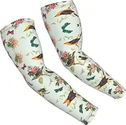 [FSCEV] Bird Pattern Sun Protection Arm Sleeves Outdoor Essentials Cooling Compression Golf Hiking Cycling