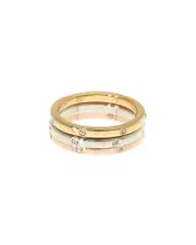 ADORNIA Gold & Rhodium Plated Crystal Set of Rings