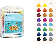 Acrylic Markers Set 24 Colours Art Craft Gift Holiday-related Dual Brush Pens for Coloring Colored Pens Drawing Pens Markers for Books Journaling Pens Water-Based Ink Quick-Drying Waterproof