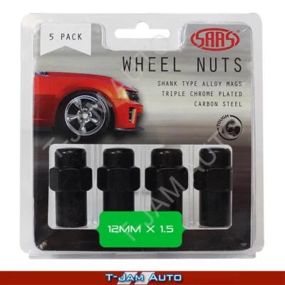 SAAS Wheel Nuts Mag 12x1.5 Blk 43mm 1x5PK for Renault Medallion