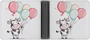 [QSKDLAC] Leather Wallet Slim Durable Credit Card Holder Personalized Balloon And Cow Printing Wallet For Men & Women Perfect For Work Travel, style, One size, Foldable Pu Wallet, Style, One size
