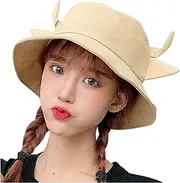 Mfacl Fisherman Hat Bucket Hat Sun Cap Beach Hat Women Summer Outdoor Cow Print Hat Pattern Fishing Fisherman Caps Bucket Hats Beach Sun Protection Cap Basin Hat (Color : Khaki, Size : One Size)