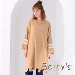 【BETTY’S 貝蒂思】長版圓領針織線衫(卡其)