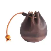 Retro Cow Leather Wallet Coin Pouch Case Drawstring String Bag Small Purse
