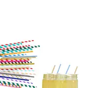 MulticolourPaper Drinking Straws Biodegradable Disposable Straws with Assorted Pattern