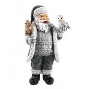 Catzon Christmas Santa Claus Figurines Animal Sculpture Desktop Ornament Window Decor