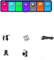 Dash Cam 4K 3840 * 2160P Car Mirror Video Recording Carplay & Android Auto Connection 5G Navigation(H33CQG-10,64G)