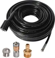 25FT 5800 PSI Pressure Washer Hose Jetter Nozzles Kit 1/8”NPT 25FT, Onecolor