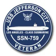 US Navy USS Jefferson City SSN-759 Silhouette Veteran Decal