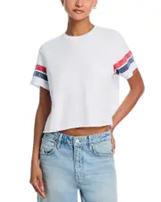 perfectwhitetee Lexi Athletic Stripe Cotton Tee