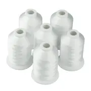 6 Polyester White Machine Embroidery Threads 1000M(1100Yards) for Brother, Ba...