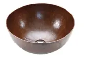 VR15BDB Medium Round Vessel Hammered Copper Sink