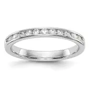 0.31ct. CZ Solid Real 14K White Gold 11-1.9mm Stone Ladies Wedding Band Ring