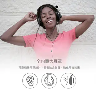 DIKE 頭戴式耳機麥克風 有線耳罩式耳機 耳罩式耳麥 耳機麥克風 全罩式耳麥 電腦耳麥 頭戴式耳機 DE600BK