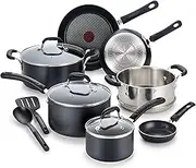 T-fal C515SC Professional Total Nonstick Thermo-Spot Heat Indicator Induction Base Cookware Set, 12-Piece, Black