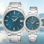 SEIKO 精工 CS系列 日系簡約 時尚情侶對錶-湖水藍 6N52-00A0U/6N22-00K0U