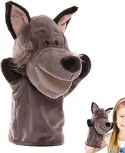 Animal Hand Puppets, Cute Stuffed Puppets with Movable Mouth, Funny Cartoon Doll, Theater Performance Supplies for Boys and Girls