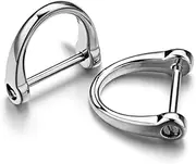3 pairs D shape key ring with Screw Shackle for Car Key Leather Craft Purse Keychain Ring Horseshoe shape 3 colors Black Silver Gold, Black, Silver, Gold