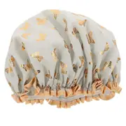 Shower Cap Double Layer Shower Hair Cap Women Cooking Bathing Hair Cap Hair Bath Hat