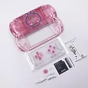 New Replacement PSP 3000 Full Housing Shell Cover with Buttons Screws Set - Clear Pink