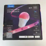 Govee RGBIC Smart LED 24.6 ft. Strip Light with RGBWW LED Bulb Kit - New