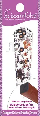 SCISSORFOBZ Designer Scissors Sheath Cover Single Small Brown Victorian Floral