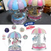 Vintage Horse Carousel Kids Clockwork Child Birthday Gifts Box Toy Music Musical