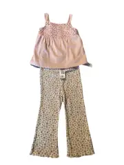 Carter’s 18 Month Girl’s Pink Crochet Tank Top With Floral Flare Pants