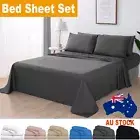 4pcs 2000TC Bed Sheet Sets Flat Fitted Sheet Single/Double/Queen/King Size Bed