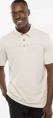 NWT Travis Mathew Sandy Brown Turn Back Prestige Performance Polo Mens XXL