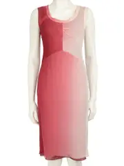 Pink Silk Gradient Knee Length Dress
