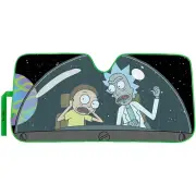 New Warner Bros Rick & Morty In Space Accordion Bubble Windshield Sunshade