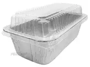 1.5 lb (1 1/2) Disposable Aluminum Foil Loaf Bread Pan Tin w/Clear Dome Lid