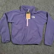 The North Face Fleece Youth Girl XL Glacier Cave Blue Pullover 1/2 Snap Mock NWT