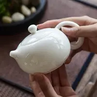 在飛比找樂天市場購物網優惠-茶壺 德化陶瓷茶壺白瓷西施壺功夫茶具家用手工羊脂玉小茶壺帶過