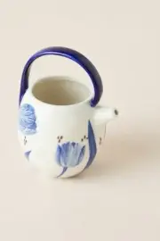 Anthropologie Tile Tile Testo Azure Creamer Chinoiserie Blue Floral Ceramic NEW