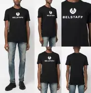 Belstaff Signature T-Shirt Retro Cotton Phoenix Logo Tee Regular Shirt Black M
