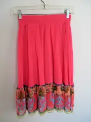 NWT Petit Pois By Viviana G Coral Chiffon Lined Full Skirt Paisley Trim Size XS